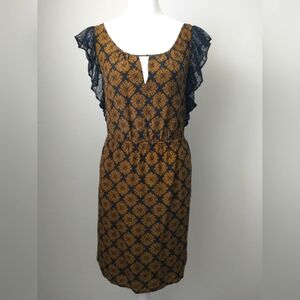 Anthropologie Maple 100% silk medallion dress S